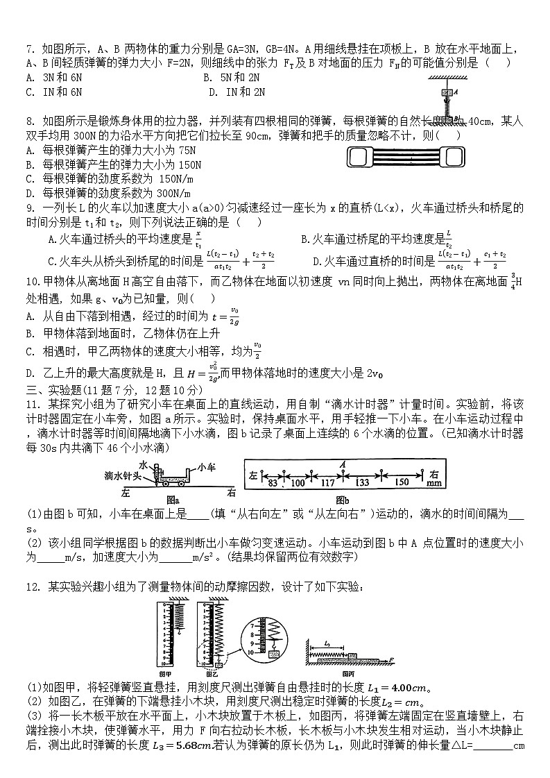 福建省厦门双十中学2024-2025学年高一上学期期中物理试卷第2页
