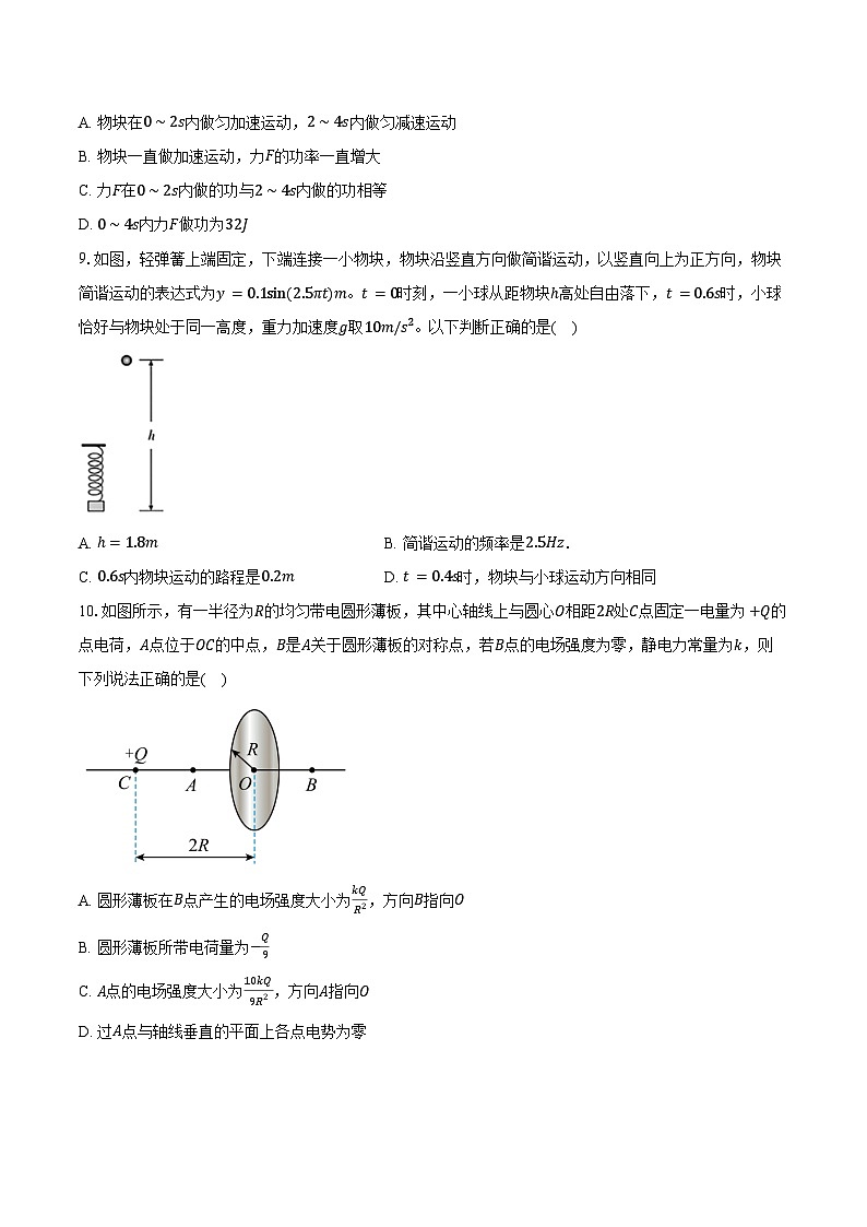 2024-2025学年浙江省9+1高中联盟高三(上)期中物理试卷(含答案)第3页