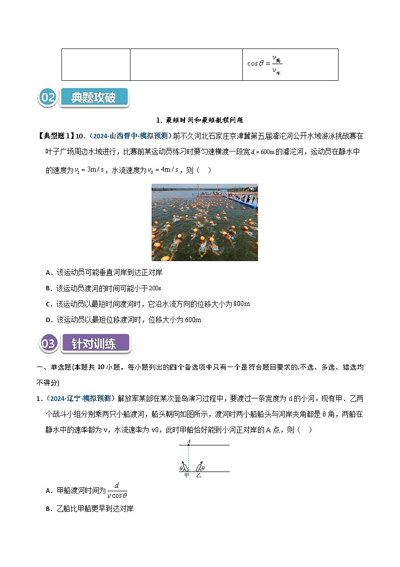 模型12 小船渡河问题(原卷版)第2页