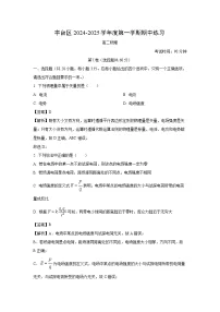 2024~2025学年北京市丰台区高二上学期11月期中物理试卷（解析版）