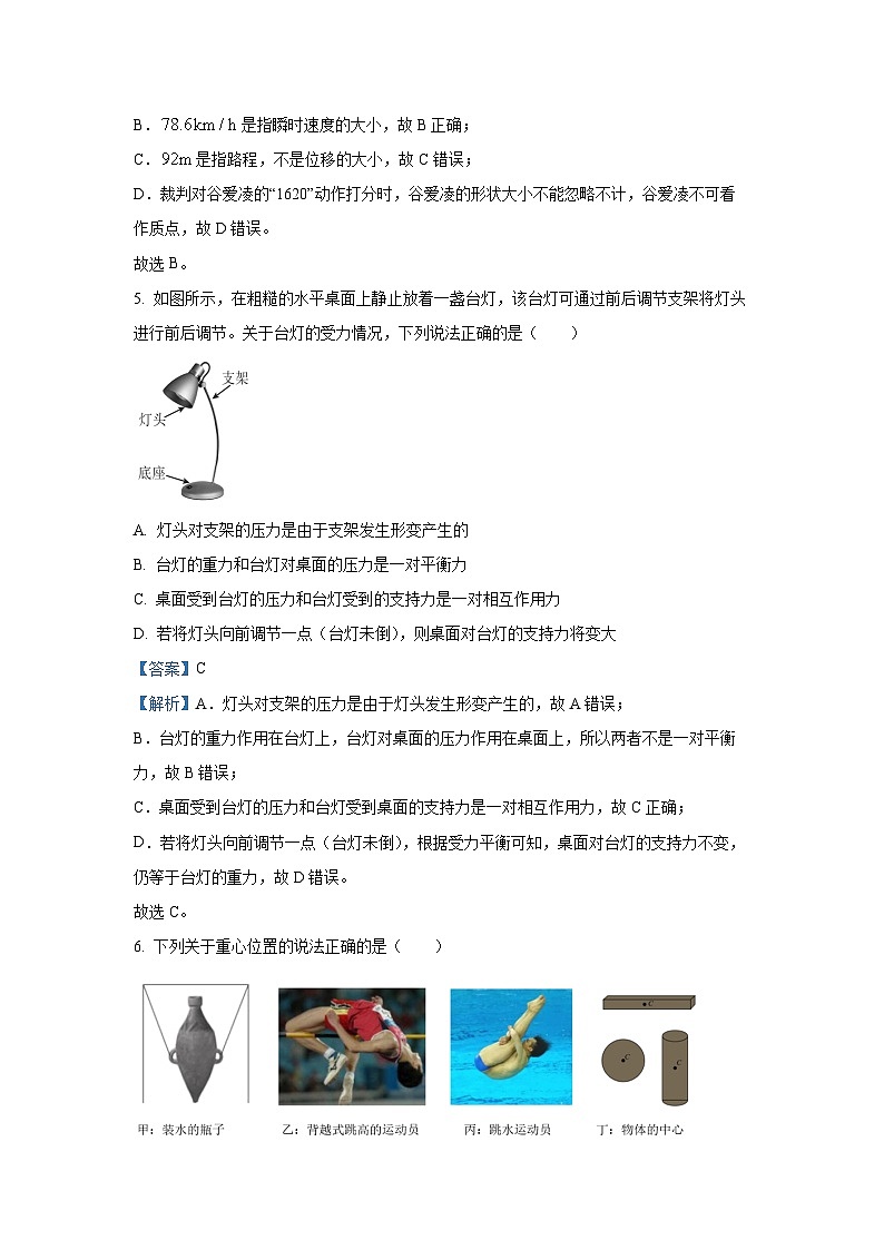 2024-2025学年浙江省嘉兴市钱塘联盟高一(上)11月期中考试物理试卷(解析版)第3页