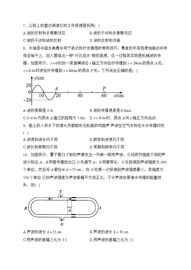 2025届高考物理一轮复习专题训练 机械波第3页