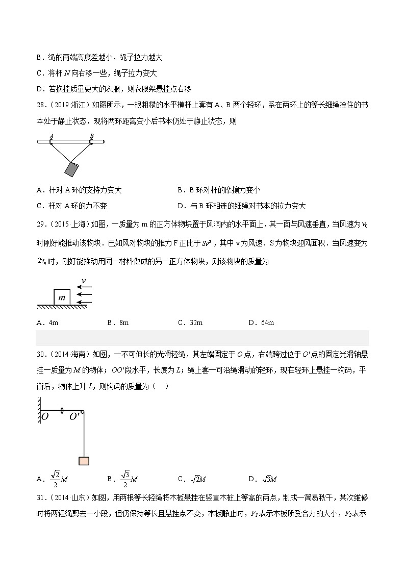 专题06 受力分析和共点力的平衡(二)(学生卷)-【真题汇编】最近10年(2014-2023)高考物理真题分项汇编(全国通用)第2页