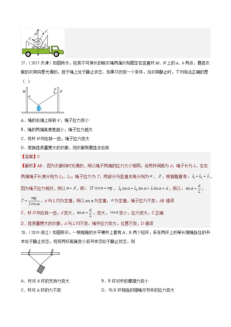 专题06 受力分析和共点力的平衡(二)(解析卷)-【真题汇编】最近10年(2014-2023)高考物理真题分项汇编(全国通用)第2页