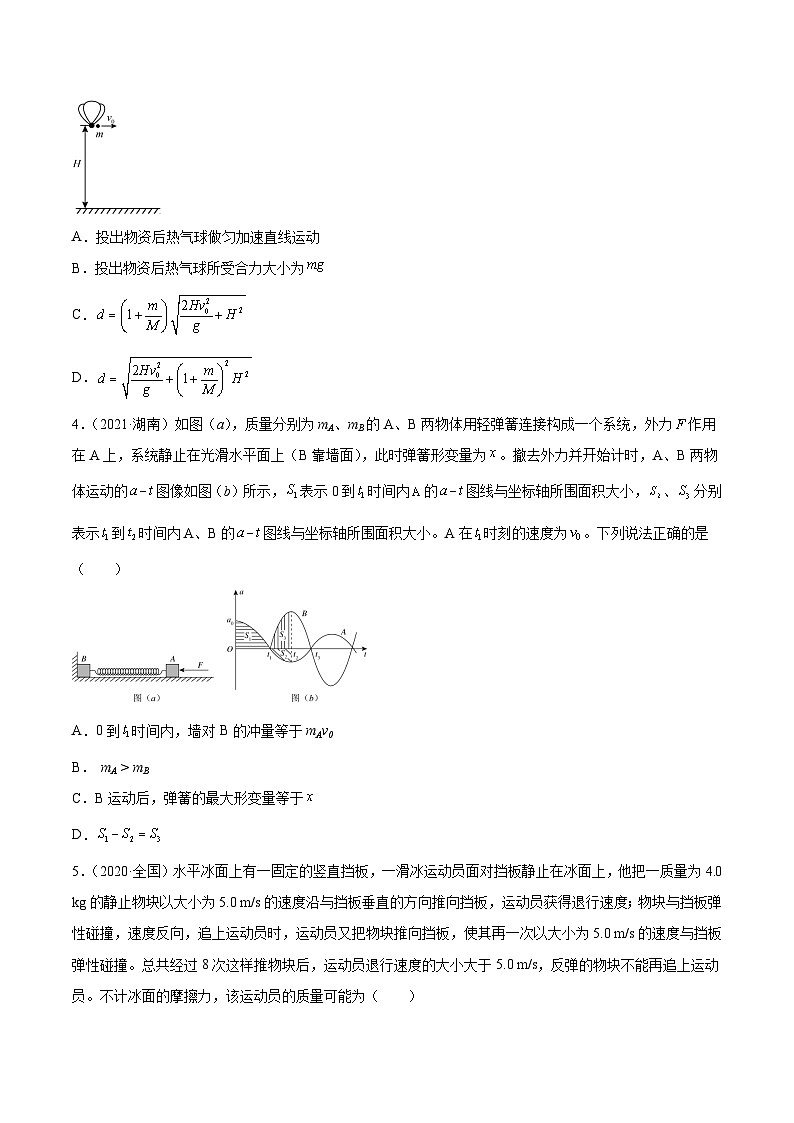 专题28 动量守恒定律及其应用(一)(学生卷)-【真题汇编】最近10年(2014-2023)高考物理真题分项汇编(全国通用)第2页