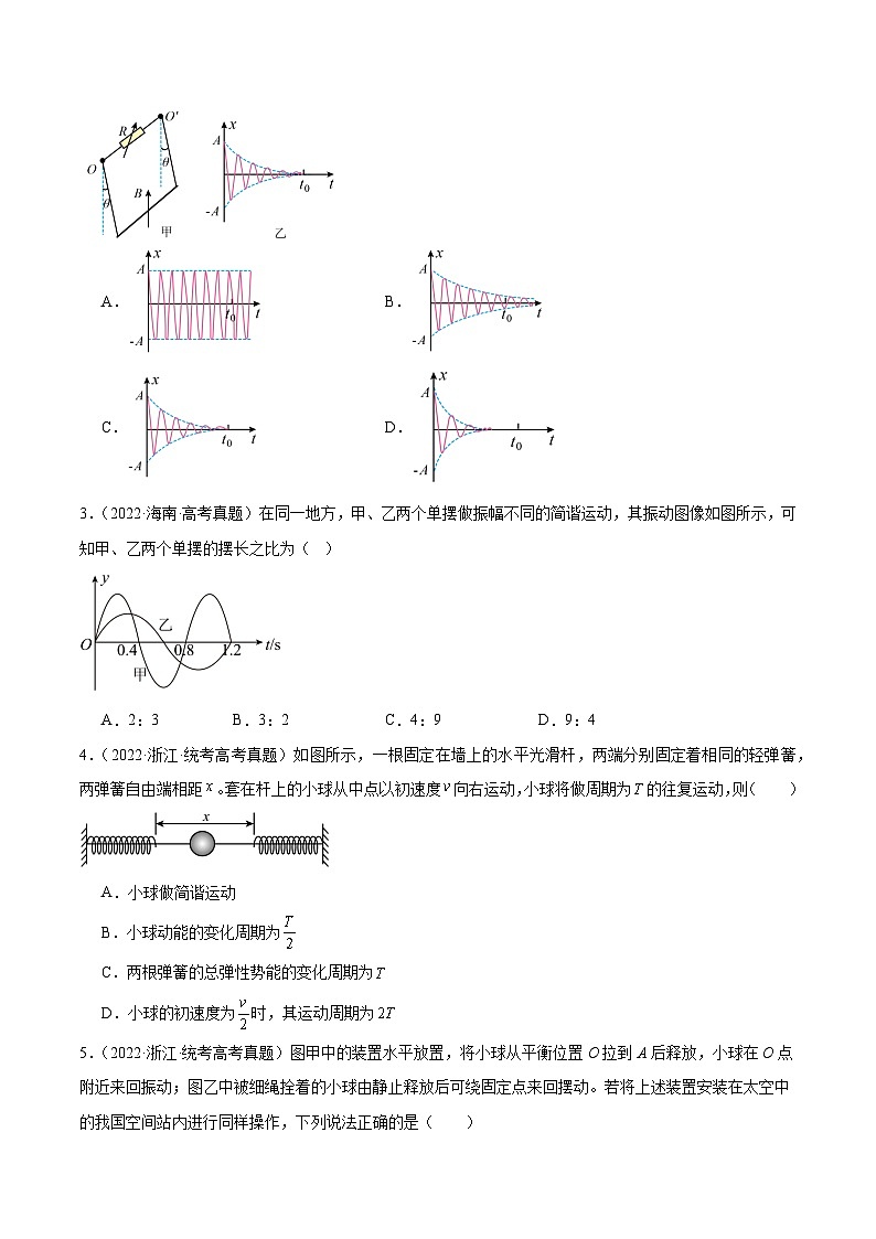 专题32 机械振动(原卷卷)-【真题汇编】最近10年(2014-2023)高考物理真题分项汇编(全国通用)第2页