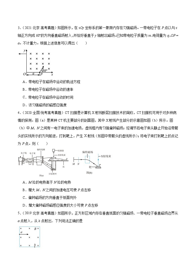 专题44 带电粒子在无边界磁场运动(原卷卷)-【真题汇编】最近10年(2014-2023)高考物理真题分项汇编(全国通用)第2页
