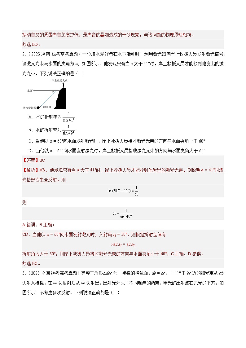 专题62 几何光学(一)(解析卷)-【真题汇编】最近10年(2014-2023)高考物理真题分项汇编(全国通用)第2页