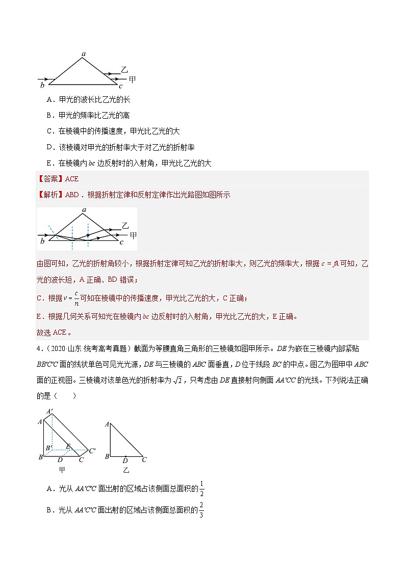 专题62 几何光学(一)(解析卷)-【真题汇编】最近10年(2014-2023)高考物理真题分项汇编(全国通用)第3页