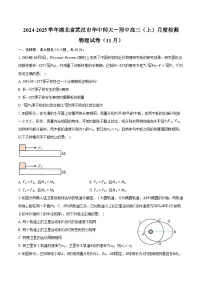 2024-2025学年湖北省武汉市华中师大一附中高三（上）月度检测物理试卷（11月）（含答案）