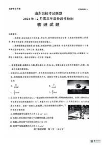 山东名校考试联盟2024-2025学年高三上学期12月阶段性检测物理试题