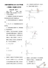 吉林省长春市朝阳区长春外国语学校2024-2025学年高一上学期12月月考物理试题-A4