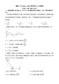 精品解析：福建省福州第一中学2024-2025学年高三上学期期中考试物理试卷