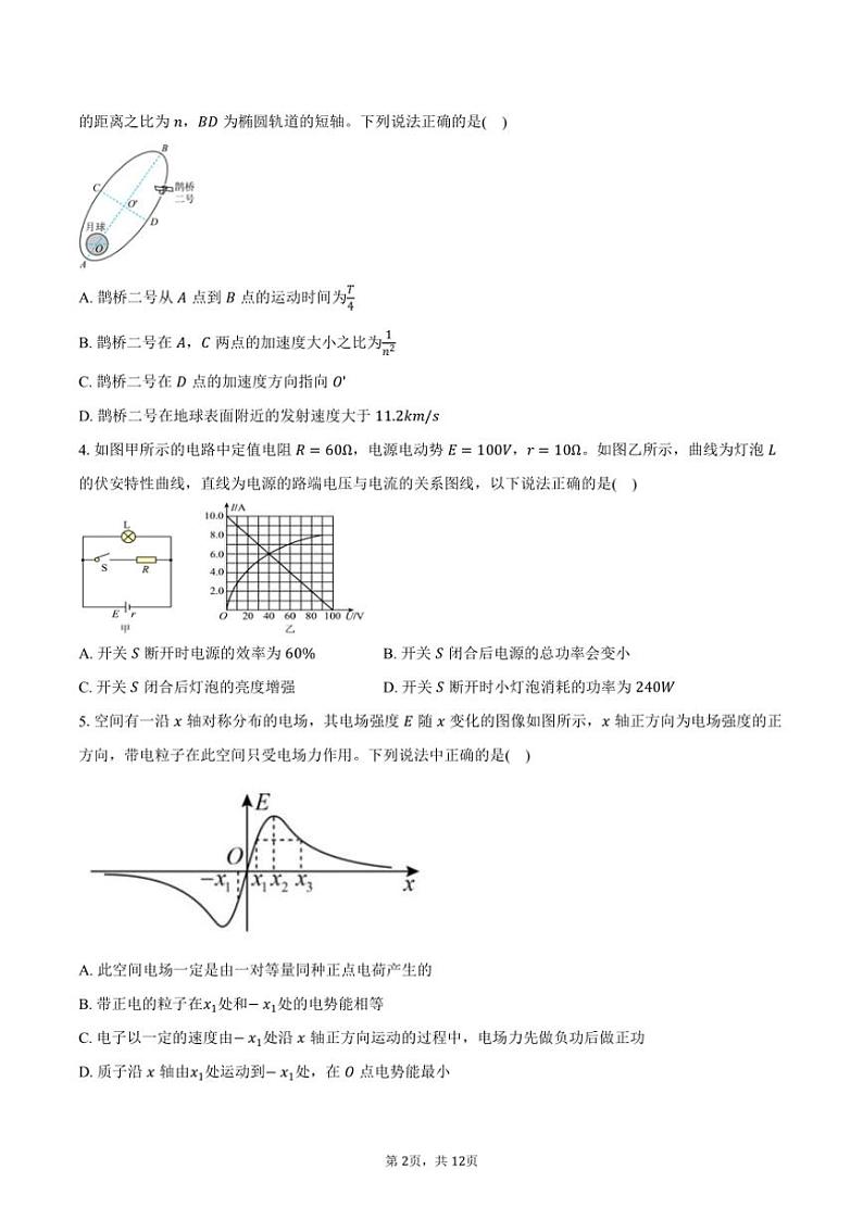 2025届安徽省高三物理高考模拟(二)试卷(含答案)第2页