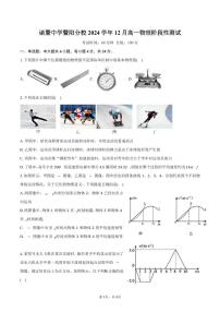 浙江省绍兴市诸暨中学暨阳分校2024-2025学年高一上学期12月月考物理试题