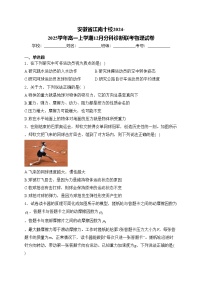 安徽省江南十校2024-2025学年高一上学期12月分科诊断联考物理试卷(含答案)