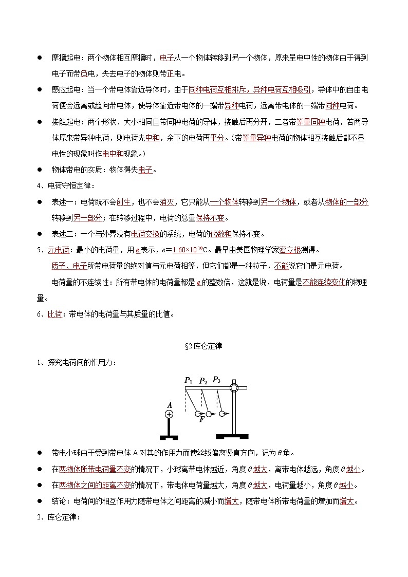 人教版(2019)高中物理必修第三册第九章 静电场及其应用 单元知识清单(解析卷)第2页