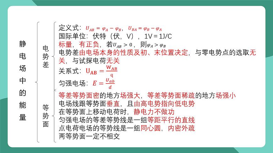 人教版（2019）高中物理必修第三冊 第十章 靜電場中的能量 單元復習課件第4頁