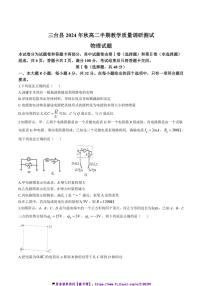 2024～2025学年四川省绵阳市三台县高二(上)期中物理试卷(含答案)