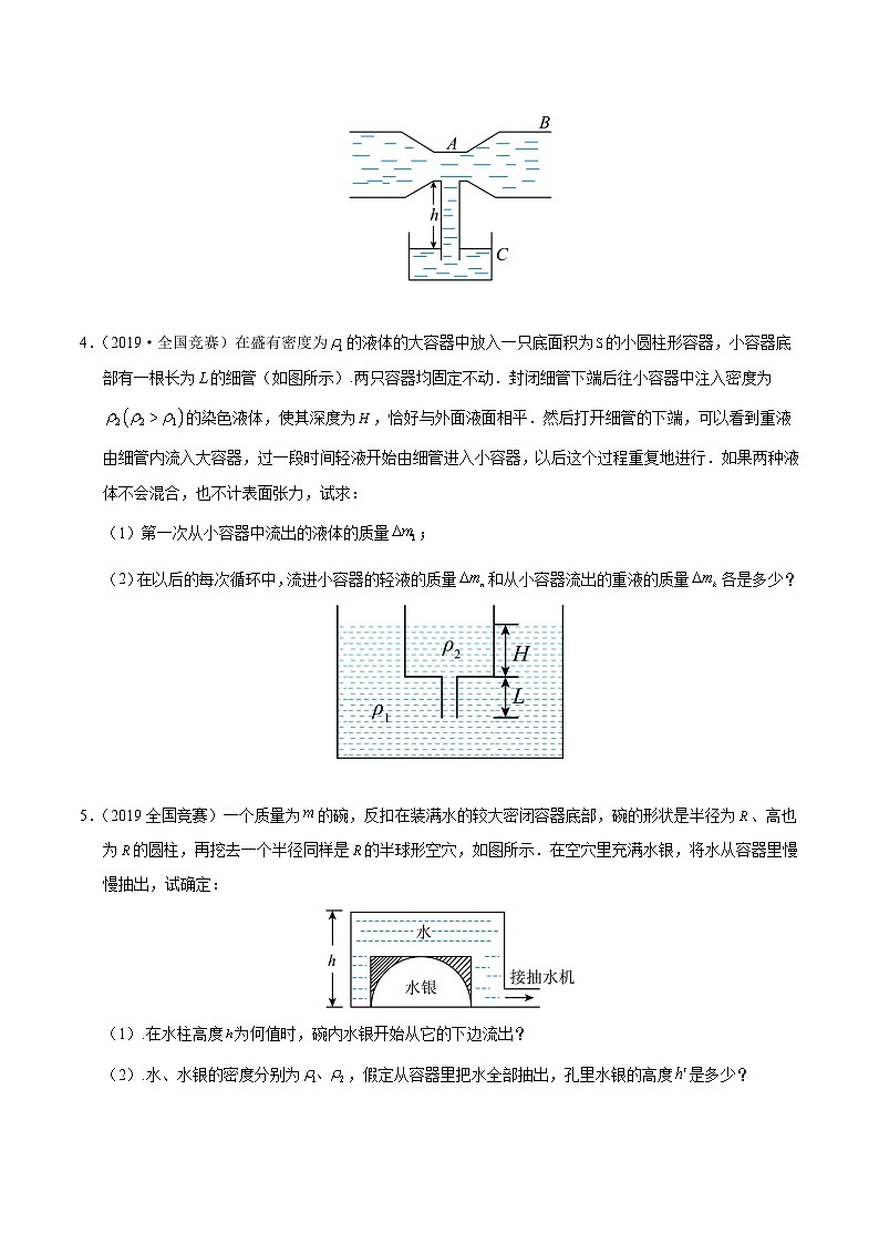 专题06 流体静力学(竞赛精练)-2024-2025学年高中物理竞赛能力培优专练(高一上学期)(原卷版)第2页