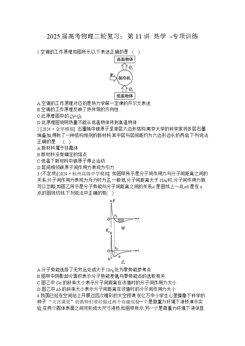 2025届高考物理二轮复习：第11讲  热学-专项训练 【含答案】