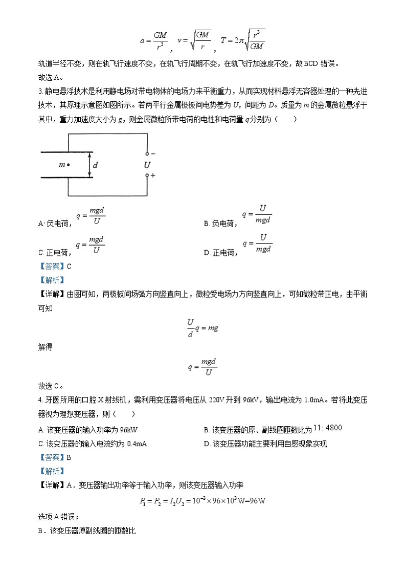 2025年陕西普通高中学业水平选择性考试适应性演练(八省联考陕西物理试卷)(解析版)第2页