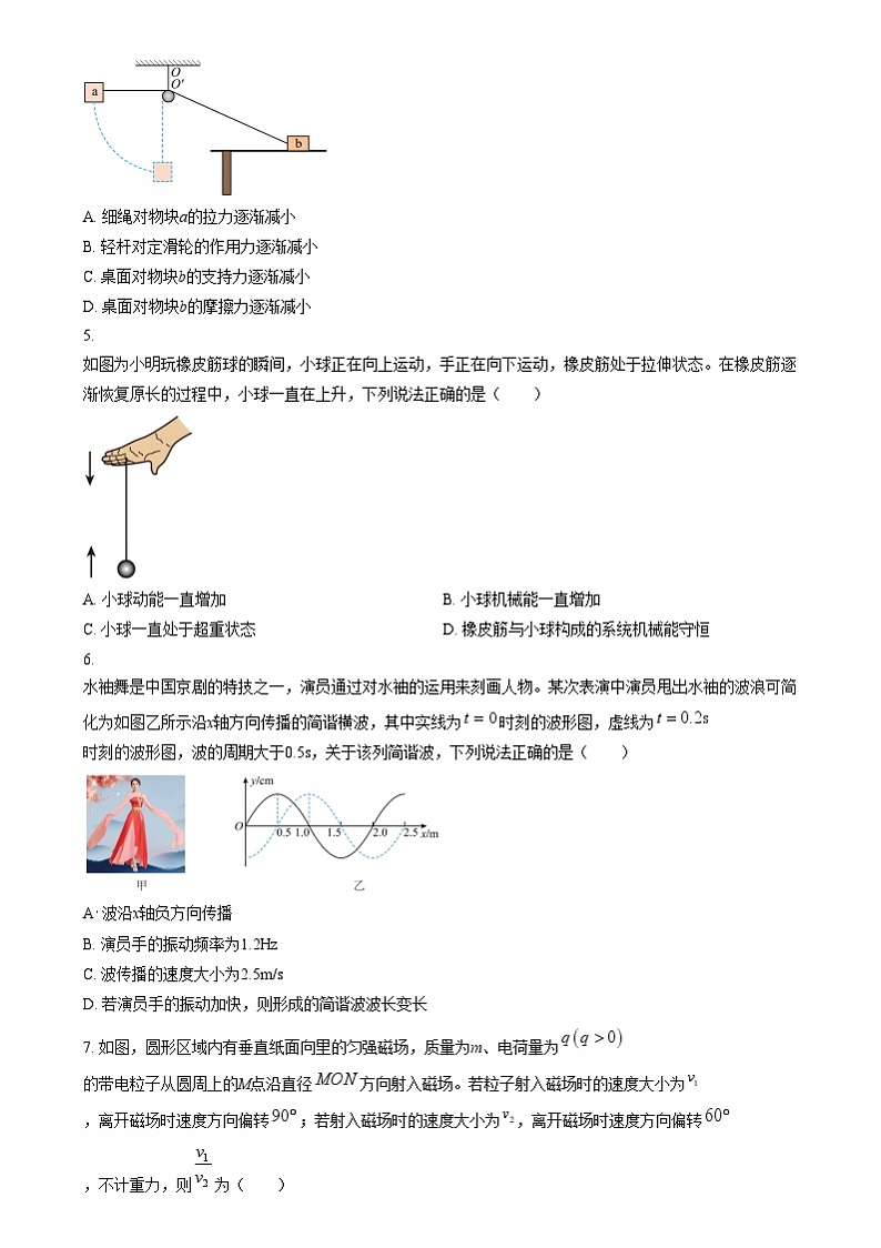 四川省南充市西充中学2024-2025学年高三上学期适应性考试物理试题 Word版无答案第2页