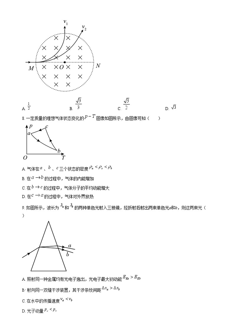 四川省南充市西充中学2024-2025学年高三上学期适应性考试物理试题 Word版无答案第3页