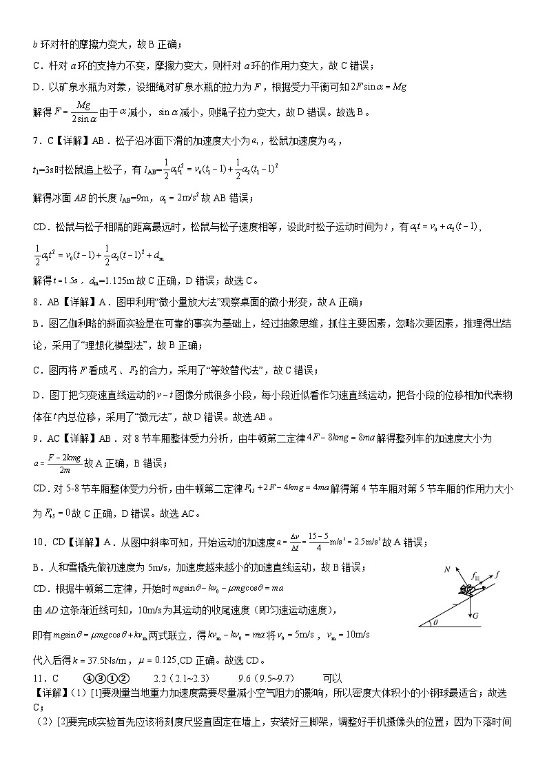 高一期末考试物理答案第2页