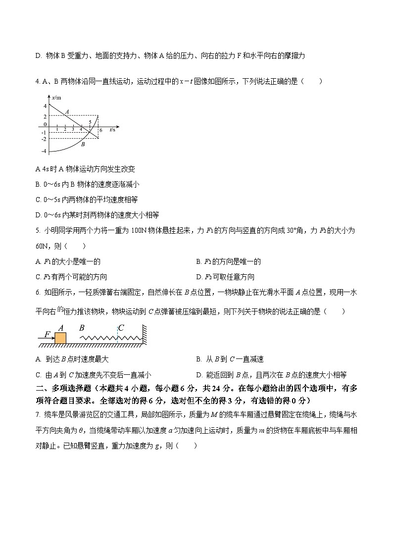 2025南阳六校高一上学期12月联考试题物理含答案第2页