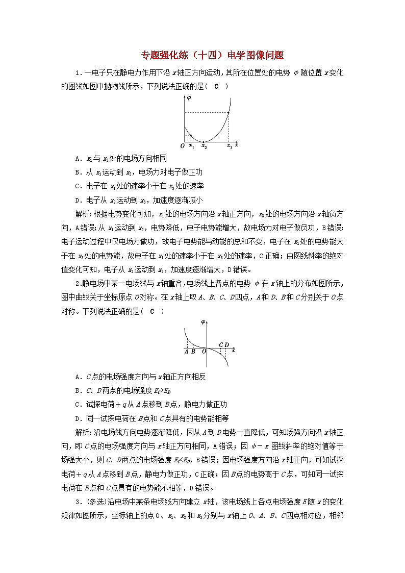 2025届高考物理二轮专题复习与测试专题强化练十四电学图像问题第1页