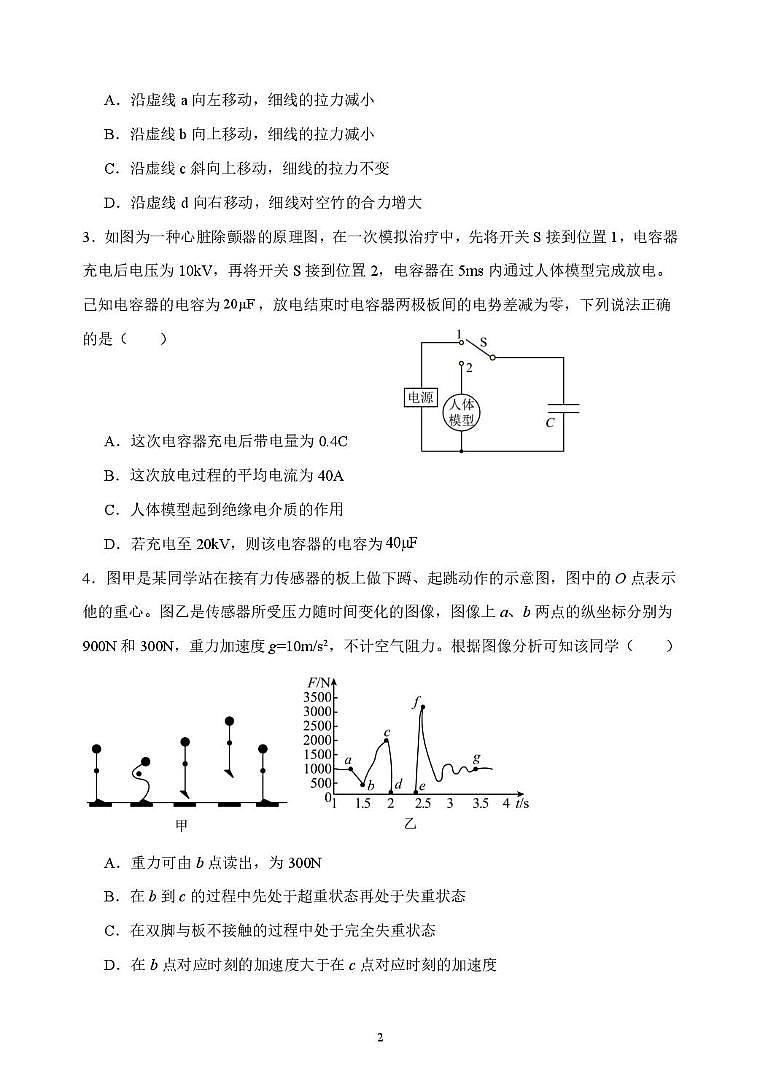山东省潍坊市诸城繁华中学2024-2025学年高三上学期期末模拟物理试题第2页