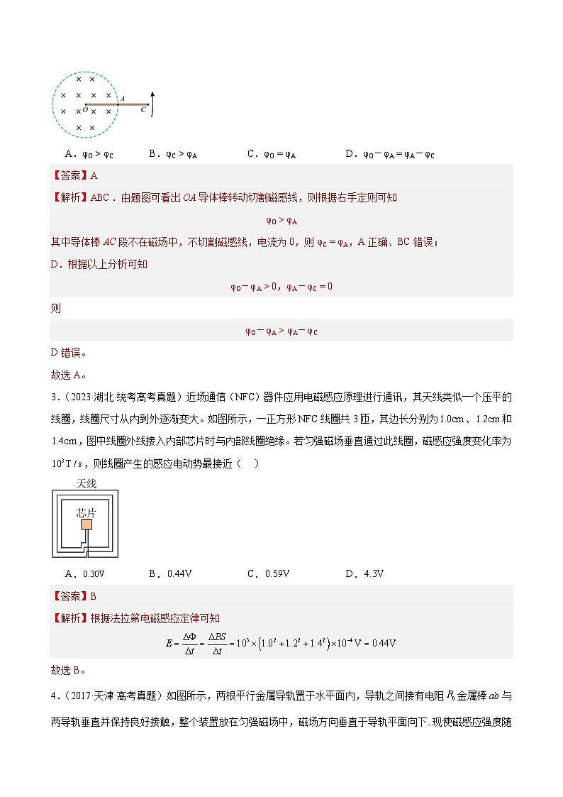 十年高考物理真题(2014-2023)分项汇编专题47法拉第电磁感应定律(Word版附解析)第2页