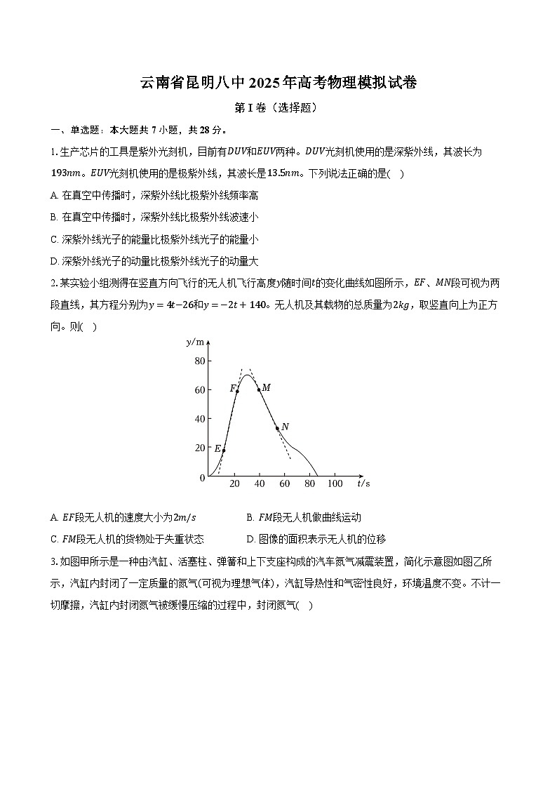 云南省昆明八中2025年高考物理模拟试卷第1页