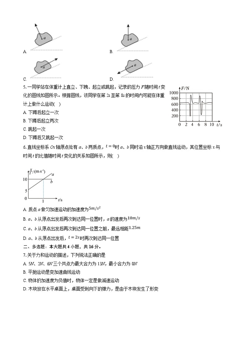 湖南省浏阳市2024-2025学年高一上学期期末考试物理试卷(Word版附答案)第2页