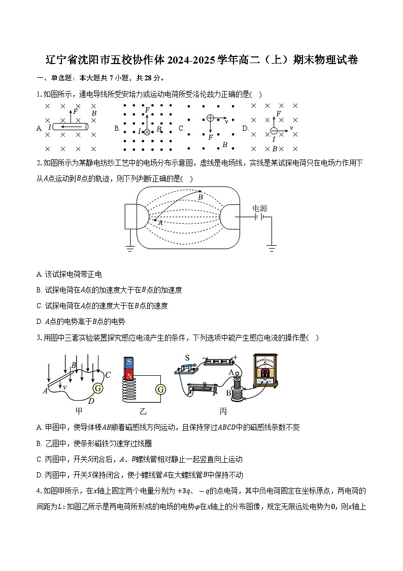 辽宁省沈阳市五校协作体2024-2025学年高二(上)期末物理试卷第1页