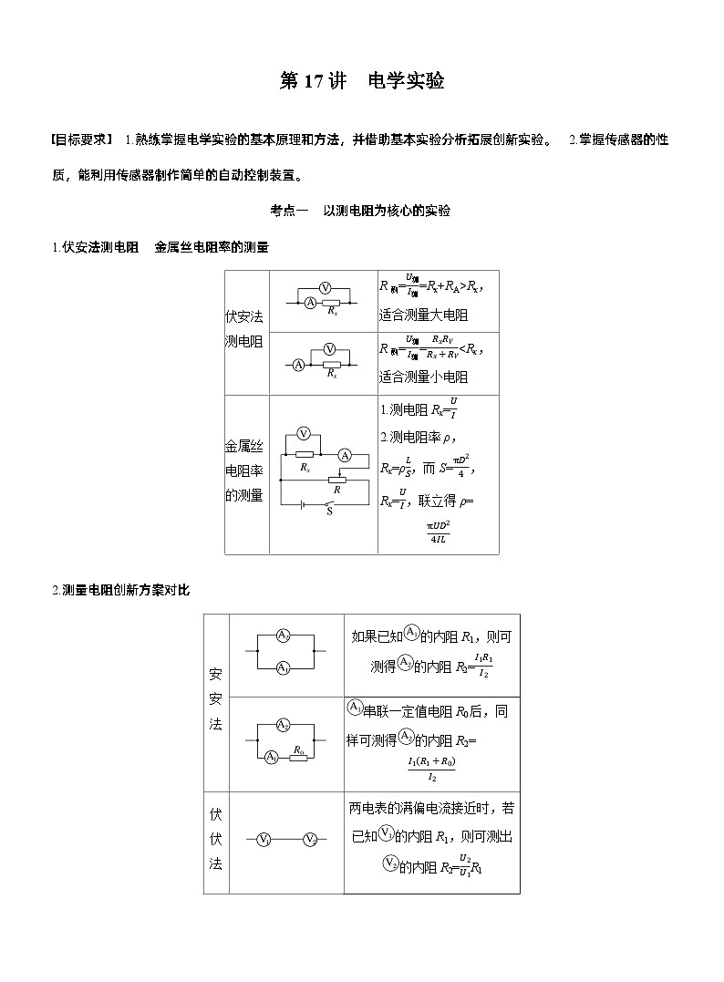 第一篇 专题六 第17讲 电学实验 --2025年高考物理大二轮复习(讲义) 第1页