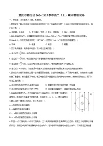 重庆市部分区2024-2025学年高二（上）期末物理试卷