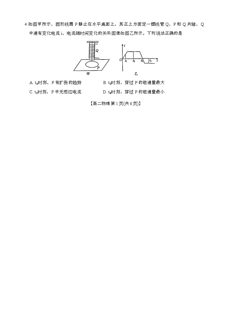 河南省新乡市大联考2024-2025学年高二上学期1月期末 物理试题第2页