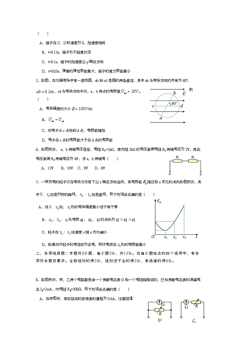 四川省眉山市市县高中2024-2025学年高二上学期1月期末联考 物理试题第2页