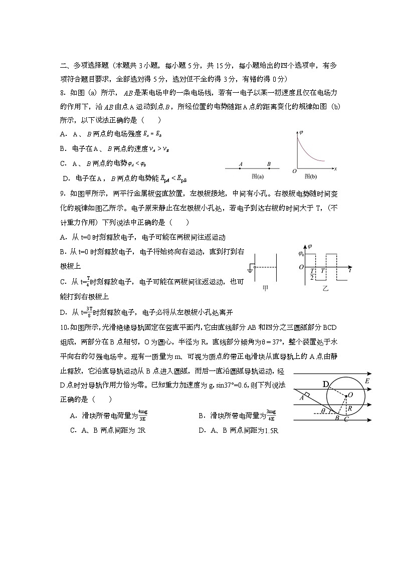 四川省眉山市育英实验学校2024-2025学年高二上学期1月期末 物理试题第3页