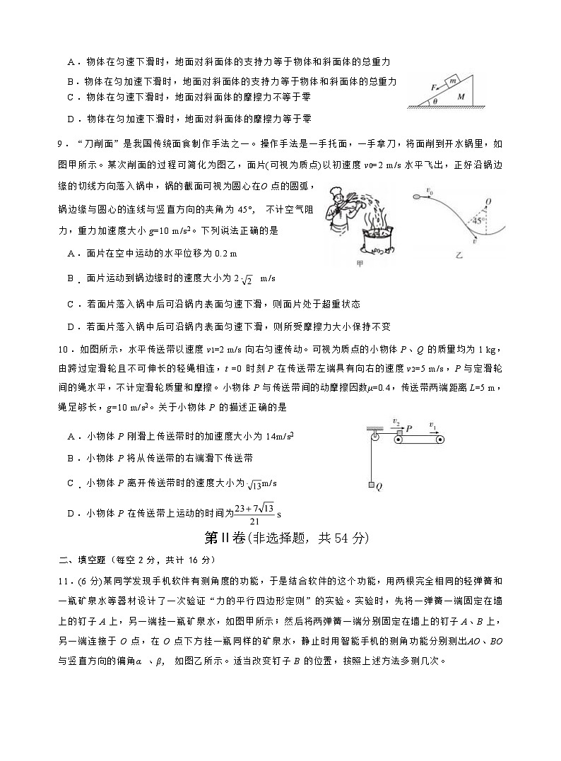 2025届四川省绵阳市南山中学高三9月考-物理第3页
