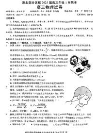 湖北部分名校2025届高三上学期1月联考-物理试卷+答案