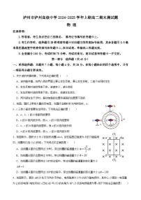 四川省泸州高级中学2024-2025学年高二上学期1月期末物理试卷（Word版附答案）