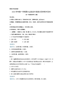 2024-2025学年浙江省丽水市五校高中发展共同体期中联考高一上学期11月期中物理试卷（解析版）