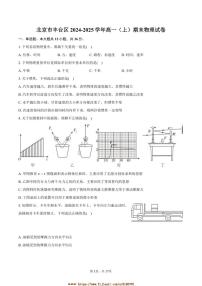 2024~2025学年北京市丰台区高一上期末物理试卷(含解析)
