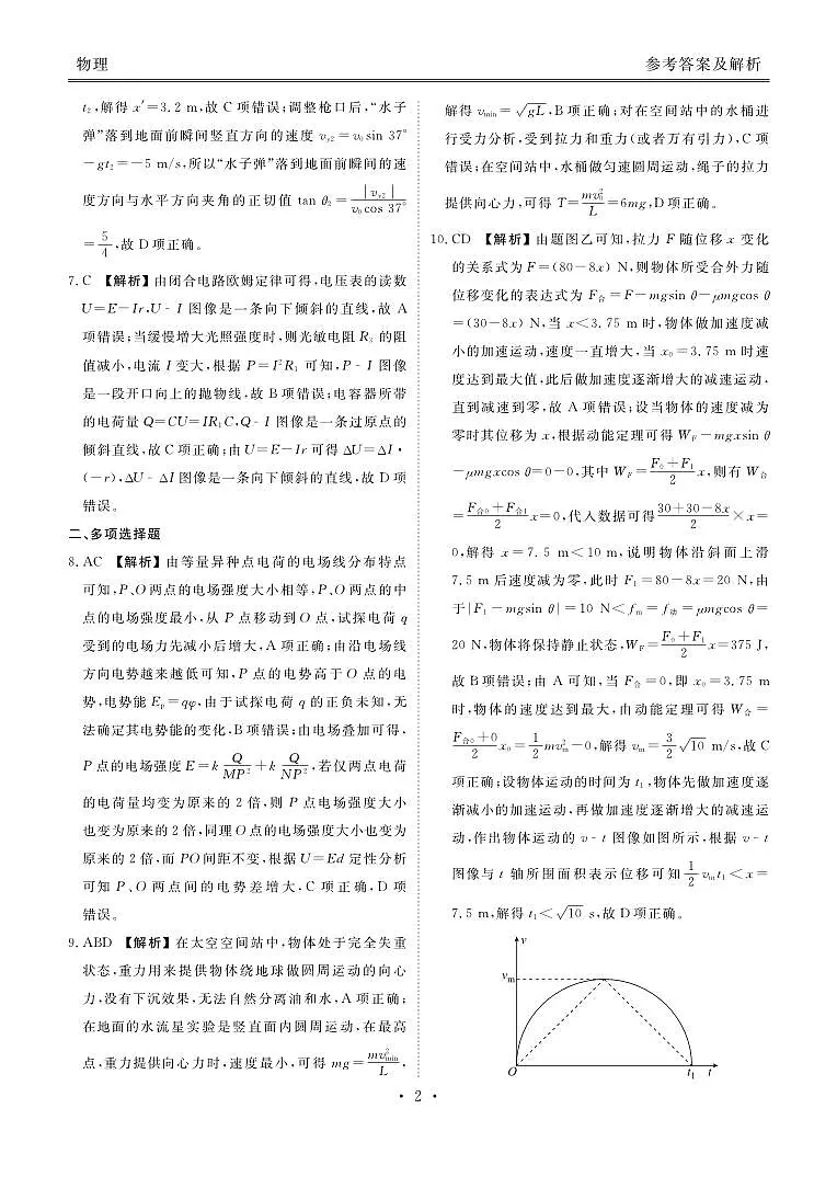 2024—2025学年度高二年级11月联考物理答案第2页