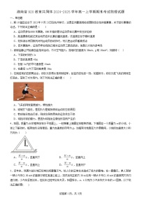湖南省920教育共同体2024-2025学年高一上学期期末考试物理试卷(Word版附解析)