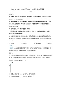 2024-2025学年海南省多校高一上学期1月期末考试物理试卷（解析版）