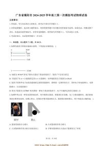 2024～2025学年广东省揭阳市高三(一)高考模拟考试物理试卷(含解析)